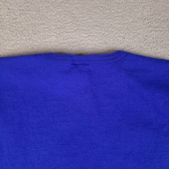 Vintage Champion Shirt Men's 2XL Blue Spell Out Felt Script Sports 90s - Picture 12 of 12